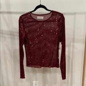 Elegant Red Sequin Women's Top